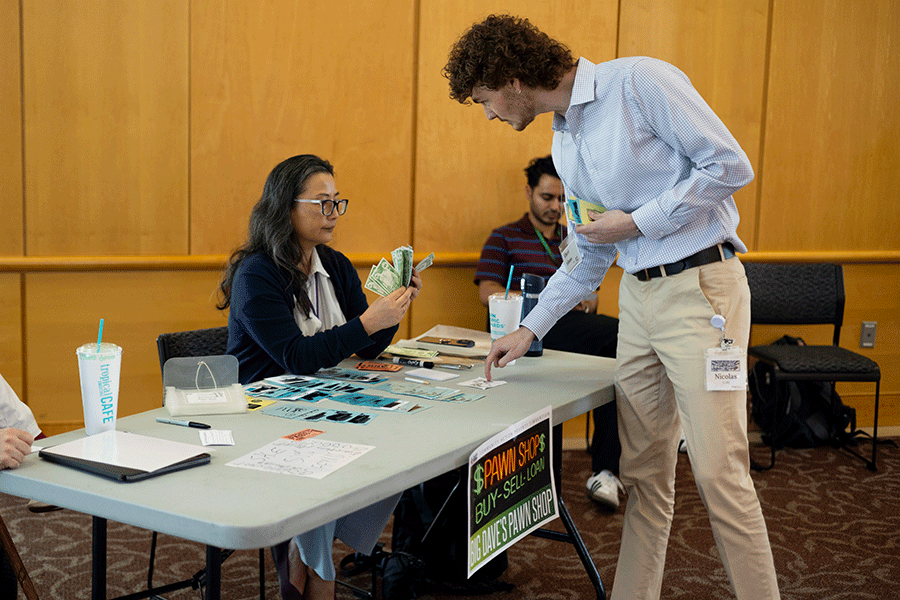 An OU-Tulsa student takes part in the Community Access to Resources experience.