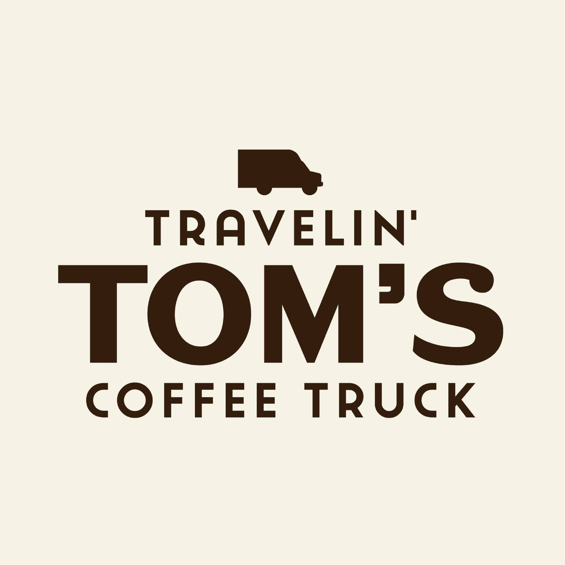 Travelin' Tom's Coffee Truck logo.