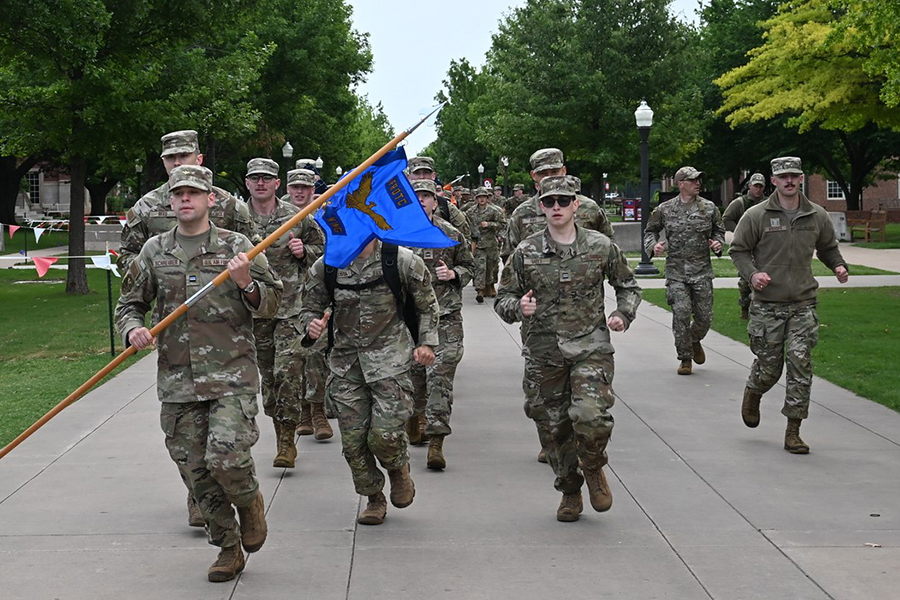 Air Force ROTC cadet flight at leadership lab.