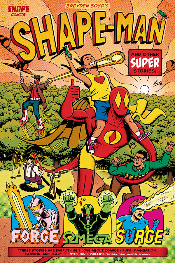 A colorful cover of a Shape-Man graphic novel.