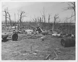 Photo of tornado damage